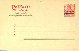 Morocco 1905 German Post, Postcard 10c Without WM, Unused Postal Stationary - Autres & Non Classés