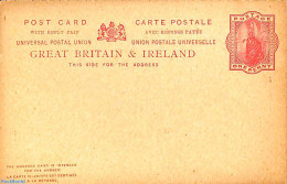 Great Britain 1898 Reply Paid Postcard ONE PENNY/ONE PENNY, Unused Postal Stationary - Other & Unclassified