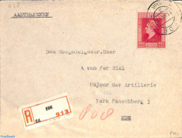 Netherlands 1946 NVPH No. 438 On Registered Letter Within Ede, Postal History - Briefe U. Dokumente