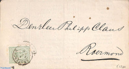 Netherlands 1876 Pricelist With NVPH No. 15 To Roermond, Postal History - Brieven En Documenten