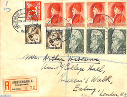 Netherlands 1936 Registered Letter From Amsterdam To London, Postal History - Brieven En Documenten