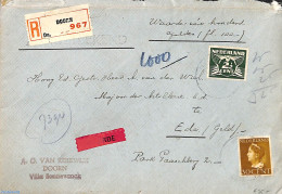 Netherlands 1946 Registered Valued Letter From Doorn To Ede, Postal History - Covers & Documents