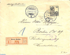 Netherlands Indies 1921 Registered Letter From KOETA RADJA To Germany, Postal History - Other & Unclassified