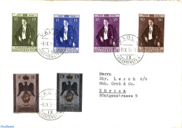 Liechtenstein 1956 Letter To Zürich With Sets, Postal History, Kings & Queens (Royalty) - Briefe U. Dokumente