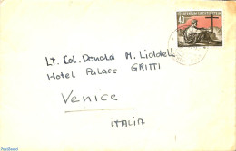 Liechtenstein 1955 Letter To Venice, Postal History, Mountains & Mountain Climbing - Storia Postale