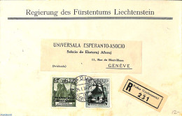 Liechtenstein 1934 Official Registered Mail With Mi.No. D1B And D5C, Postal History - Covers & Documents