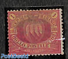 San Marino 1892 1L, Carmine On Yellow, Used Stamps - Oblitérés