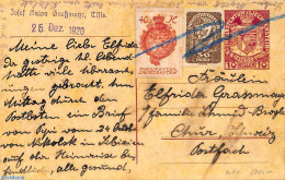 Liechtenstein 1930 Postcard  Kloster Schellenberg 20Rp, Uprated To Express Mail, Used Postal Stationary - Cartas & Documentos
