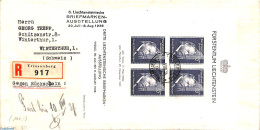 Liechtenstein 1938 Registered Letter With S/s, Postal History - Cartas & Documentos