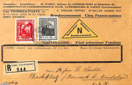 Liechtenstein 1934 Cash On Delivery Letter With Michel No. 97B And103B, Postal History - Cartas & Documentos