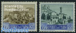 San Marino 1950 Definitives, Views 2v, Unused (hinged) - Ongebruikt