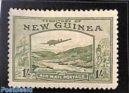 British New Guinea 1939 1sh, Stamp Out Of Set, Unused (hinged), Transport - Aircraft & Aviation - Ships And Boats - Airplanes