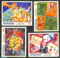 Romania 2018 Child Paintings Olympiade 4v, Mint NH, Art - Children Drawings - Neufs