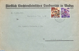 Liechtenstein 1939 Official Mail From Vaduz To Zürich, Postal History - Brieven En Documenten