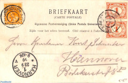 Netherlands 1899 Postcard From Amsterdam To Hannover, Postal History - Briefe U. Dokumente