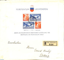 Liechtenstein 1936 Registered Letter With S/s, Postal History - Lettres & Documents