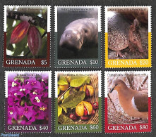 Grenada 2018 Definitives, Flora & Fauna 6v, Mint NH, Nature - Animals (others & Mixed) - Birds - Flowers & Plants - Se.. - Autres & Non Classés