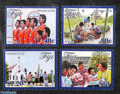 Fiji 2016 Christmas 4v, Mint NH, Health - Religion - Food & Drink - Christmas - Churches, Temples, Mosques, Synagogues - Alimentación