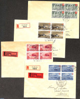 Switzerland 1947 Set Of 4 Letters From Saachseln To Sedrun, Postal History, Railways - Briefe U. Dokumente