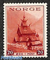 Norway 1938 20o, With WM, Stamp Out Of Set, Unused (hinged), Religion - Churches, Temples, Mosques, Synagogues - Ongebruikt