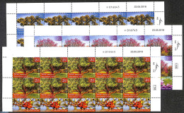 Israel 2018 Trees 3 M/s, Mint NH, Nature - Trees & Forests - Unused Stamps (with Tabs)