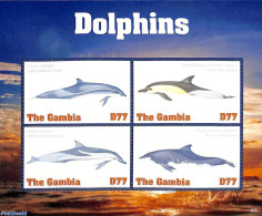 Gambia 2018 Dolphins 4v M/s, Mint NH, Nature - Sea Mammals - Gambia (...-1964)