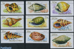 Guinea, Republic 1977 Shells 9v, Unused (hinged), Nature - Shells & Crustaceans - Mundo Aquatico