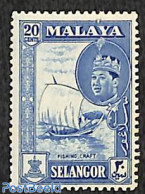 Malaysia 1961 Selangor 20c, Stamp Out Of Set, Mint NH, Transport - Ships And Boats - Bateaux