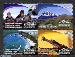 Ecuador 2018 Green Tourism 4v [+], Mint NH, Nature - Sport - Various - Crocodiles - Reptiles - Mountains & Mountain Cl.. - Klimmen