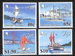 Fiji 2015 Ocean Sailships 4v, Mint NH, Transport - Ships And Boats - Art - Bridges And Tunnels - Barcos