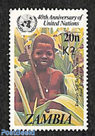 Zambia 1991 40 Years UNO 2K On 20n 1v, Mint NH, History - United Nations - Zambie (1965-...)