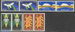 South Africa 1966 Republic 5th Anniversary 4 Pairs, Unused (hinged), History - Nature - Various - Geology - Birds - Ag.. - Ongebruikt