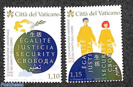 Vatican 2018 Human Rights 2v, Mint NH, History - Human Rights - Unused Stamps