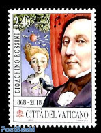 Vatican 2018 Gioachino Rossini 1v, Mint NH, Performance Art - Music - Art - Composers - Nuevos