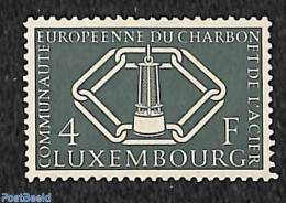 Luxemburg 1956 4F, Stamp Out Of Set, Mint NH, History - Science - Europa Hang-on Issues - Mining - Unused Stamps