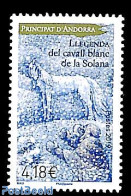 Andorra, French Post 2019 Legend Of The White Horse Of The Solana 1v, Mint NH, Nature - Horses - Art - Fairytales - Neufs