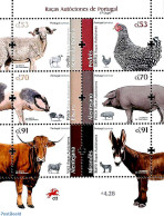 Portugal 2019 Autochtone Races 6v M/s, Mint NH, Nature - Animals (others & Mixed) - Cattle - Poultry - Unused Stamps