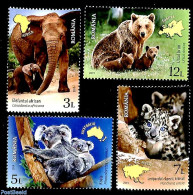 Romania 2019 Young Animals In The Wild 4v, Mint NH, Nature - Various - Animals (others & Mixed) - Bears - Cat Family -.. - Neufs