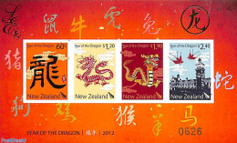 New Zealand 2012 Year Of The Dragon S/s, Imperforated Limited Edition, Mint NH, Various - New Year - Unused Stamps