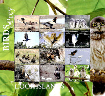 Cook Islands 2018 Birds Of Prey 12v M/s, Mint NH, Nature - Birds - Birds Of Prey - Owls - Other & Unclassified