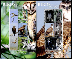 Niuafo'ou 2018 Birds Of Prey 12v (2 M/s), Mint NH, Nature - Birds - Birds Of Prey - Other & Unclassified