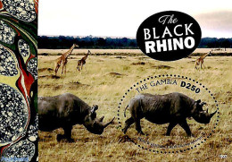 Gambia 2019 Black Rhino S/s, Mint NH, Nature - Animals (others & Mixed) - Rhinoceros - Gambia (...-1964)