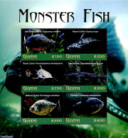 Guyana 2018 Monster Fish 6v M/s, Mint NH, Nature - Fish - Fishes