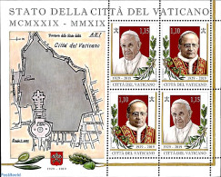 Vatican 2019 90 Years Vatican M/s (with 2 Sets), Mint NH, Religion - Various - Pope - Maps - Unused Stamps