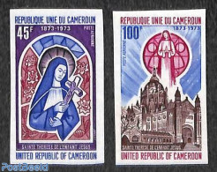 Cameroon 1973 Holy Theresia 2v, Imperforated, Mint NH, Religion - Religion - Kamerun (1960-...)