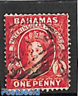 Bahamas 1882 One Penny, Perf. 14, WM Crown-CA, Used, Used Stamps - Otros & Sin Clasificación