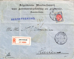 Netherlands 1910 Registered Letter From Amsterdam To Heerlen, 15c Bontkraag, Postal History - Cartas & Documentos