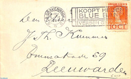 Netherlands 1924 Letter With Comm. Postmark BLUE BAND, Postal History, Health - Food & Drink - Lettres & Documents