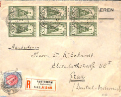 Netherlands 1924 Registered Letter From AMSTERDAM VAN EEGHENSTRAAT To Graz, Postal History - Covers & Documents