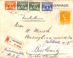 Netherlands 1924 REgistered Letter From 's-Gravenhage To Buskowitz, Postal History - Brieven En Documenten